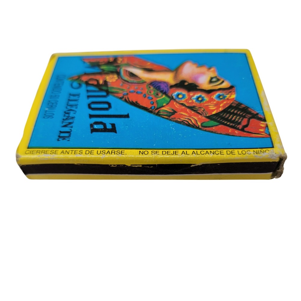 Manola Elegante Vintage Matchbox Mexico Blue Yellow Good 50 Cerillos Matches - Picture 4 of 7